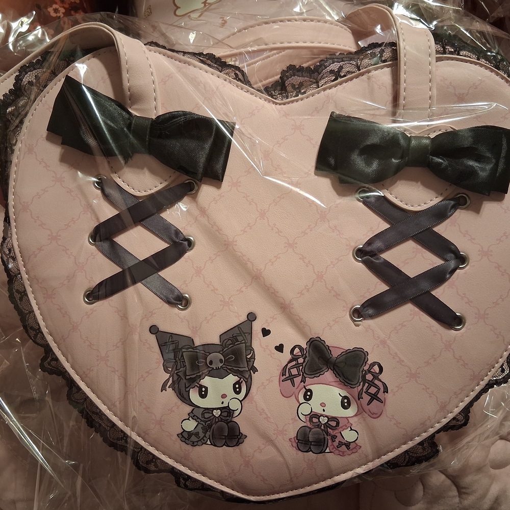 Sanrio Pink Heart Bag with Black Bows